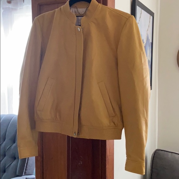 Yellow leather aviator jacket - Picture 2 of 4